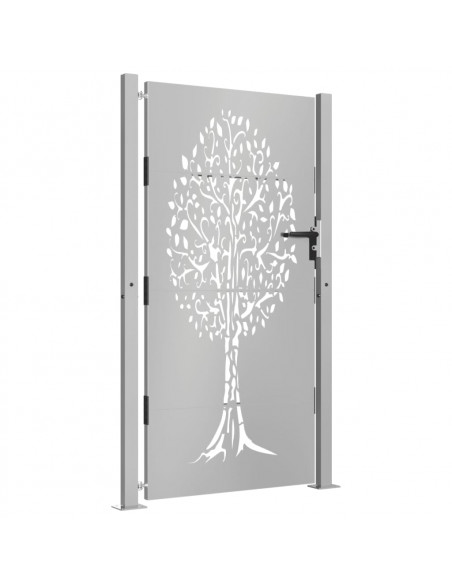 Cancello da Giardino 105x180 cm in Acciaio Corten Design Albero