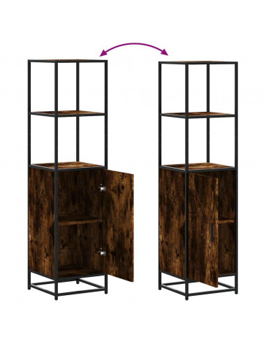 Credenza Rovere Fumo 35,5x35x139 cm Legno Multistrato Metallo