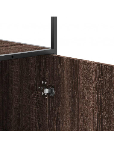 Credenza Rovere Marrone 35,5x35x139cm Legno Multistrato Metallo