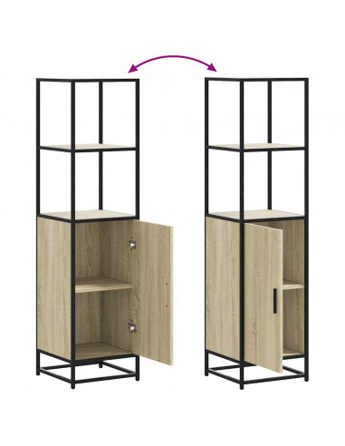 Credenza Rovere Sonoma 35,5x35x139 cm Legno Multistrato Metallo