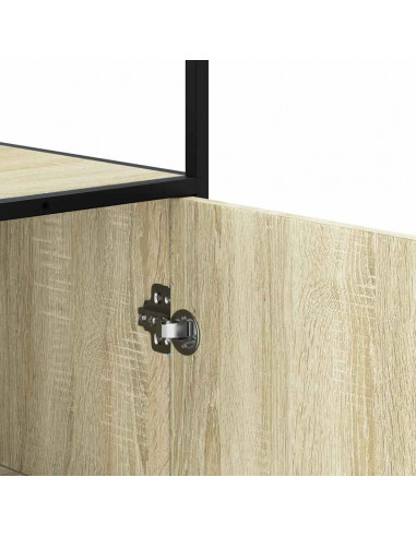 Credenza Rovere Sonoma 35,5x35x139 cm Legno Multistrato Metallo