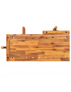 Banco da Lavoro con Morse 92x48x83 cm Legno Massello di Acacia