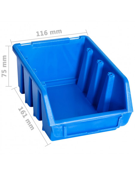 Contenitori Impilabili 20 pz Blu in Plastica