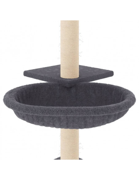 Albero per Gatti con Tiragraffi in Sisal Grigio Scuro 72 cm