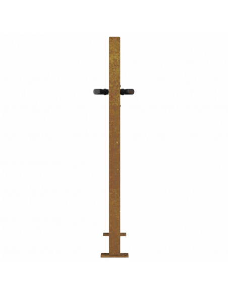 Cancello da Giardino 105x80 cm in Acciaio Corten Design Bambù