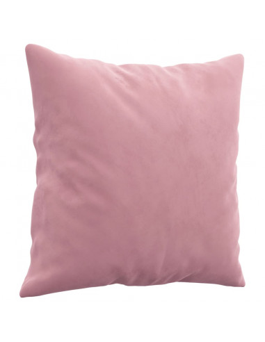 Divano a 3 Posti con Cuscini Rosa 180 cm in Velluto