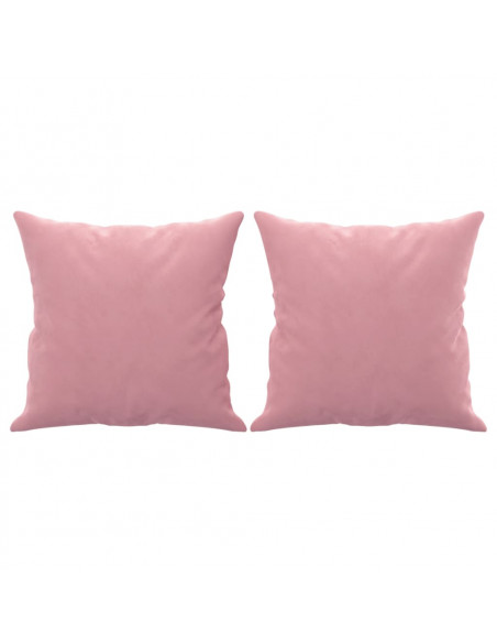 Divano a 2 Posti con Cuscini Rosa 140 cm in Velluto