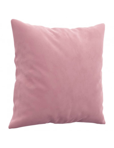 Divano a 2 Posti con Cuscini Rosa 140 cm in Velluto