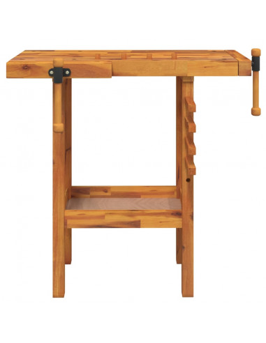 Banco da Lavoro con Morse 92x48x83 cm Legno Massello di Acacia