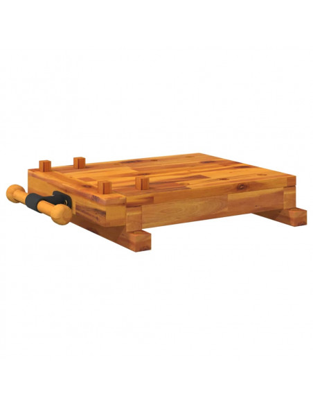 Banco da Lavoro con Morsa 52x44x9,5 cm Legno Massello di Acacia
