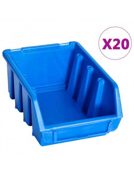Contenitori Impilabili 20 pz Blu in Plastica
