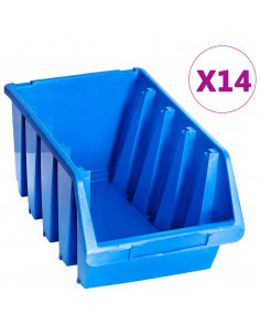 Contenitori Impilabili 14 pz Blu in Plastica 2