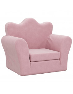 Divano Letto per Bambini Rosa in Morbido Peluche