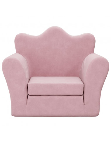 Divano Letto per Bambini Rosa in Morbido Peluche