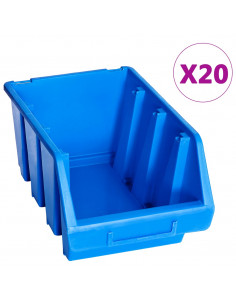 Contenitori Impilabili 20 pz Blu in Plastica 2