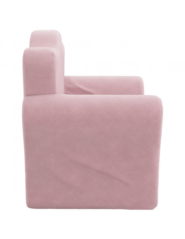 Divano Letto per Bambini Rosa in Morbido Peluche