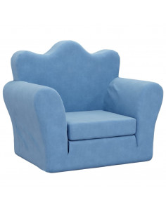 Divano Letto per Bambini Blu in Morbido Peluche