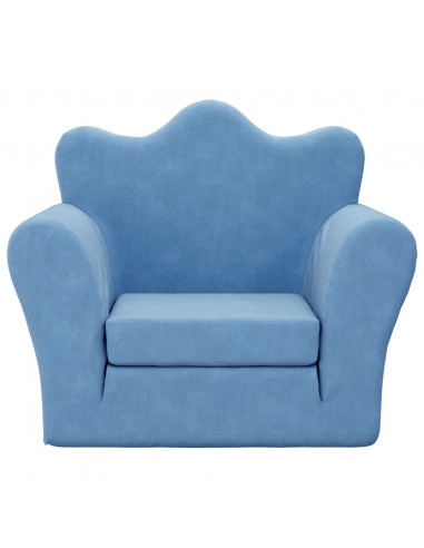 Divano Letto per Bambini Blu in Morbido Peluche