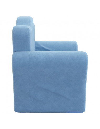 Divano Letto per Bambini Blu in Morbido Peluche