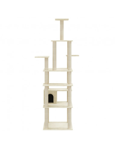 Albero per Gatti con Tiragraffi in Sisal Crema 183 cm