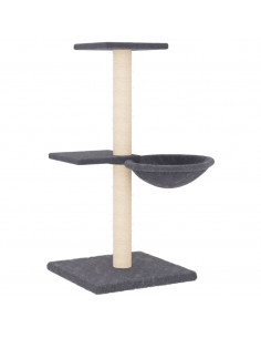 Albero per Gatti con Tiragraffi in Sisal Grigio Scuro 72 cm 2