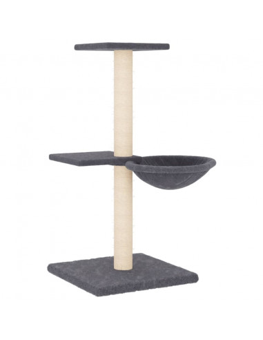 Albero per Gatti con Tiragraffi in Sisal Grigio Scuro 72 cm