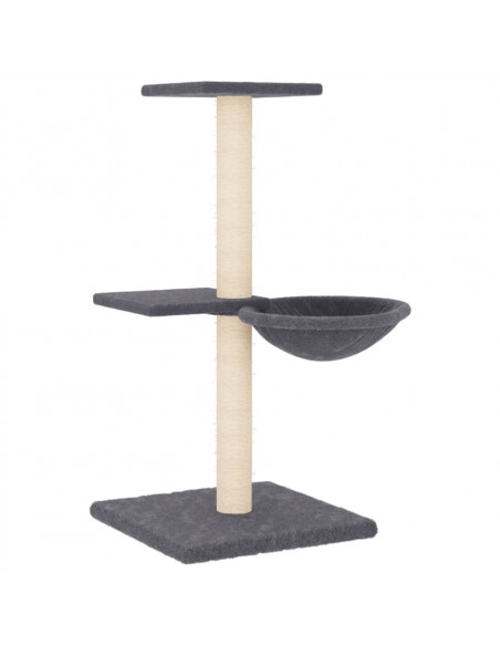 Albero per Gatti con Tiragraffi in Sisal Grigio Scuro 72 cm