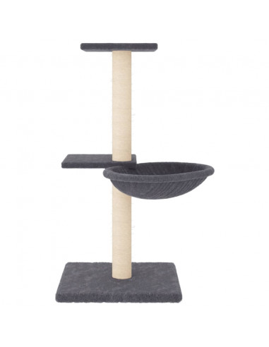 Albero per Gatti con Tiragraffi in Sisal Grigio Scuro 72 cm