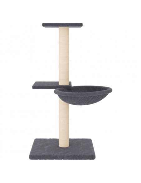 Albero per Gatti con Tiragraffi in Sisal Grigio Scuro 72 cm