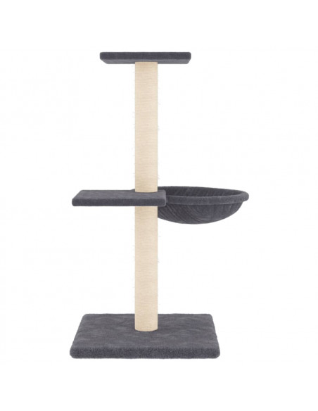 Albero per Gatti con Tiragraffi in Sisal Grigio Scuro 72 cm