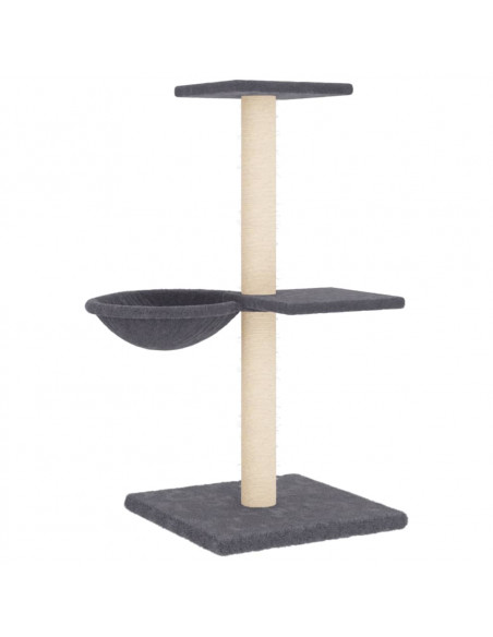 Albero per Gatti con Tiragraffi in Sisal Grigio Scuro 72 cm