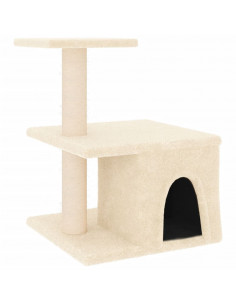 Albero per Gatti con Tiragraffi in Sisal Crema 48 cm 2