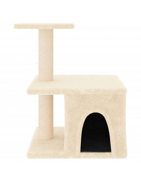 Albero per Gatti con Tiragraffi in Sisal Crema 48 cm
