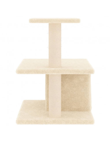 Albero per Gatti con Tiragraffi in Sisal Crema 48 cm