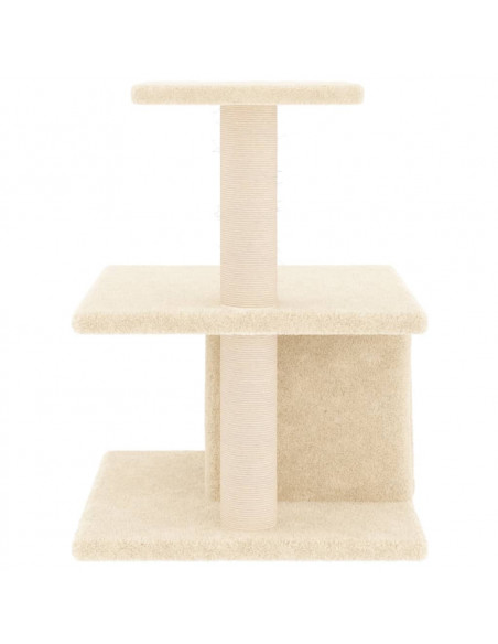 Albero per Gatti con Tiragraffi in Sisal Crema 48 cm