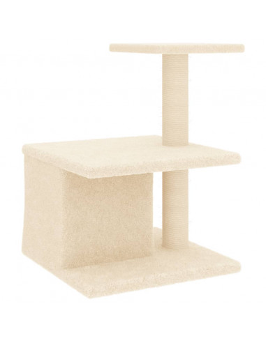 Albero per Gatti con Tiragraffi in Sisal Crema 48 cm
