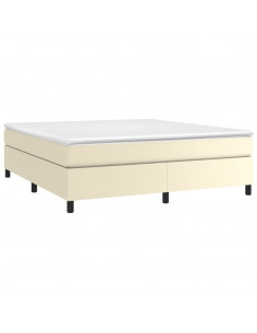 Struttura Letto a Rete a Molle Crema 160x200 cm in Similpelle 2