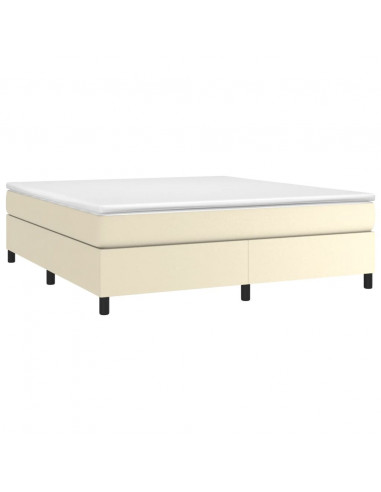 Struttura Letto a Rete a Molle Crema 160x200 cm in Similpelle