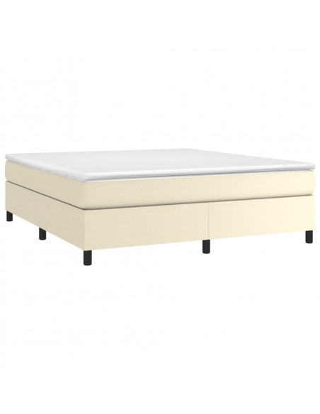 Struttura Letto a Rete a Molle Crema 160x200 cm in Similpelle