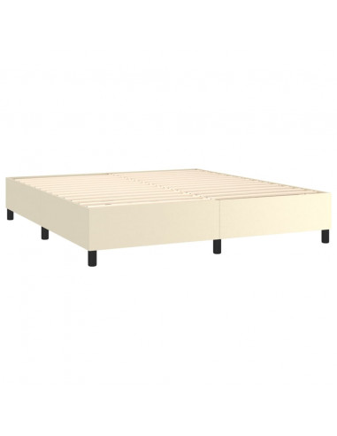 Struttura Letto a Rete a Molle Crema 160x200 cm in Similpelle