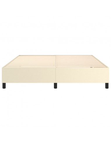 Struttura Letto a Rete a Molle Crema 160x200 cm in Similpelle