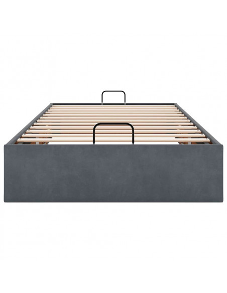 Giroletto senza Materasso Grigio Scuro 90x190 cm Velluto