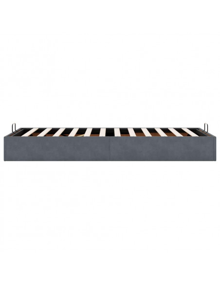 Giroletto senza Materasso Grigio Scuro 90x190 cm Velluto