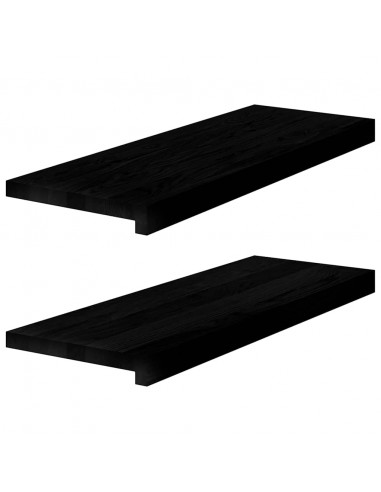 Gradini 2 pz Marrone Scuro 70x30x2 cm Legno Massello Rovere