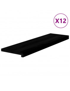 Gradini 12 pz Marrone Scuro 90x30x2 cm Legno Massello Rovere