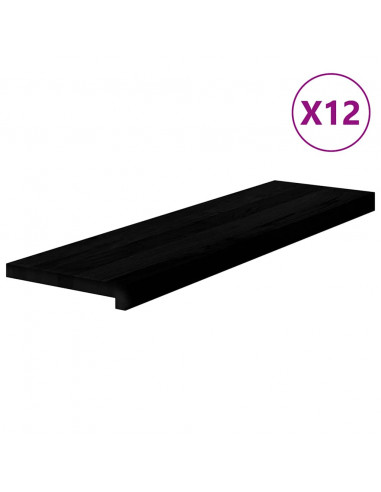 Gradini 12 pz Marrone Scuro 90x30x2 cm Legno Massello Rovere