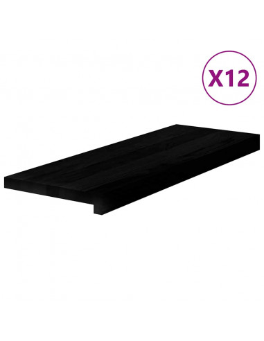 Gradini 12 pz Marrone Scuro 70x30x2 cm Legno Massello Rovere