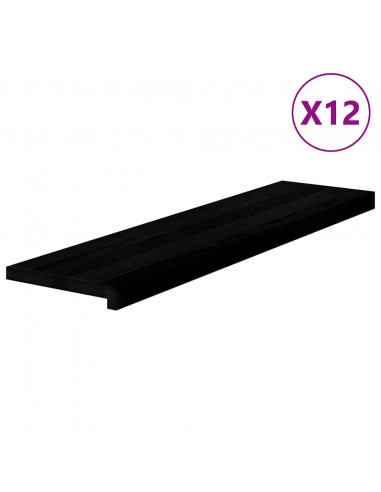 Gradini 12 pz Marrone Scuro 100x25x2 cm Legno Massello Rovere