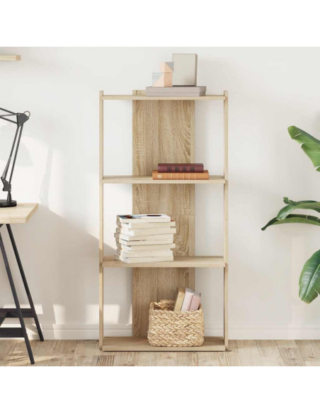 Libreria 3 Ripiani Rovere Sonoma 60x30x120 cm Legno Multistrato