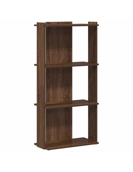 Libreria 3 Ripiani Rovere Marrone 60x30x120cm Legno Multistrato